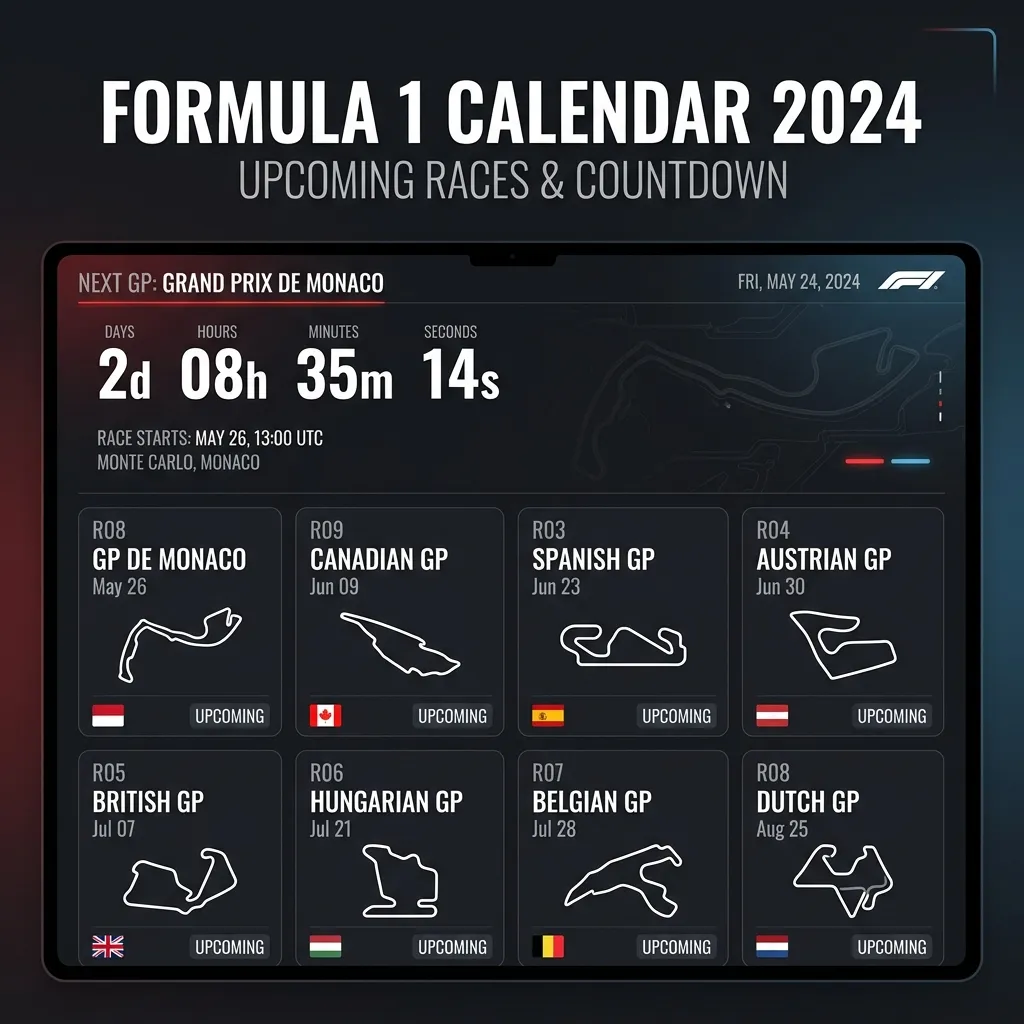 F1 Calendar vs Countdown Guide